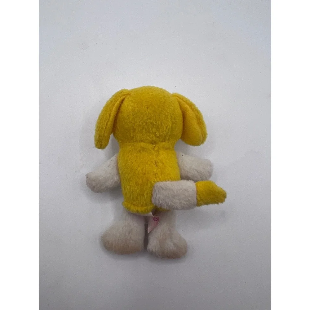 Vintage Lisa Frank Mini White & Yellow Plush Dog Pencil Topper Finger Puppet